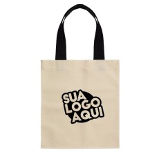 Sacola ecológica de algodão com alças coloridas de algodão Personalizada