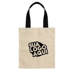 Sacola ecológica de algodão com alças coloridas de algodão Personalizada